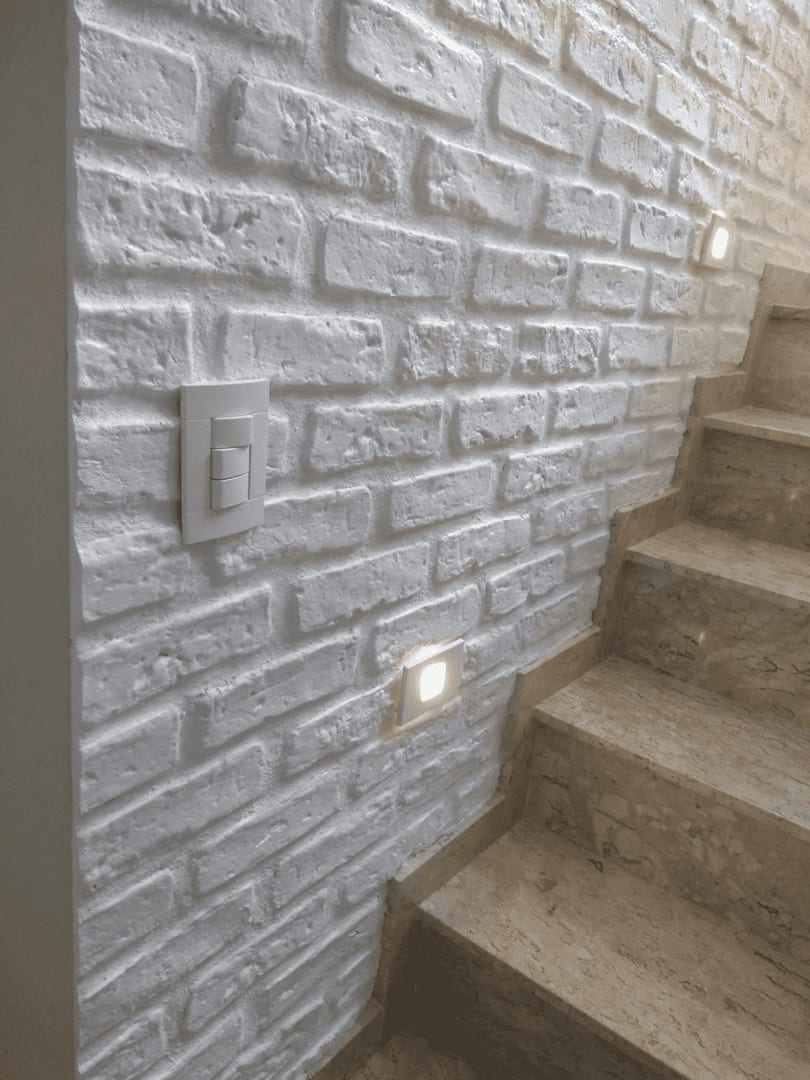 Revestimento Tijolo Vintage Branco em projeto arquitetônico